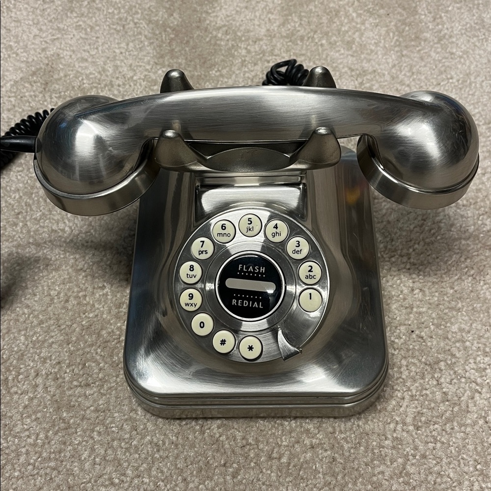 Vintage Silver Rotary Phone